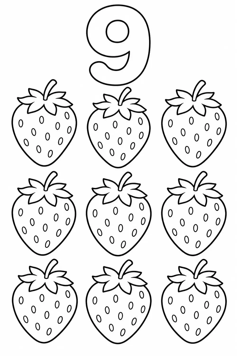Compter neuf fraises