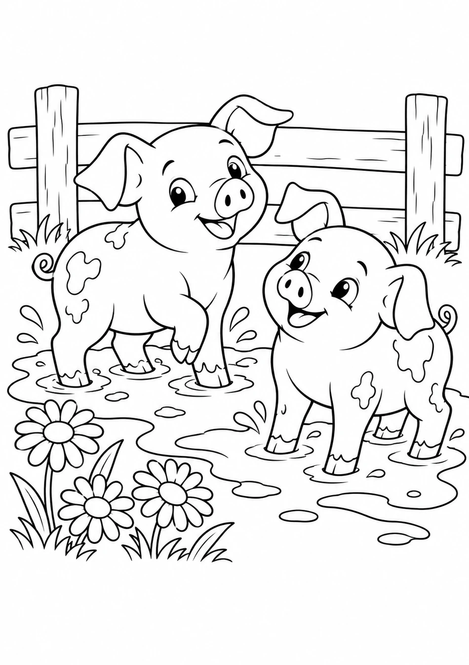 Les cochons dans la boue