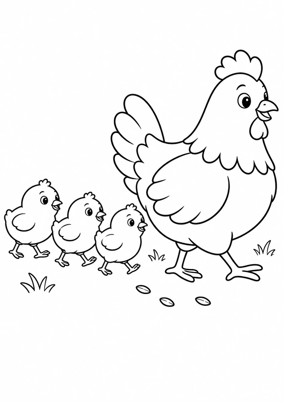 La poule et ses poussins