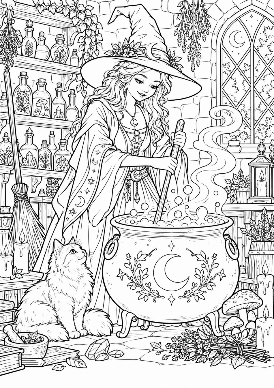La sorcière et son chaudron