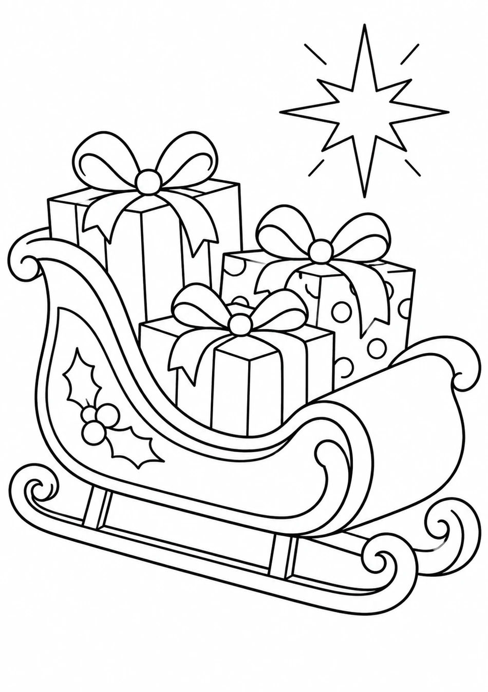 Le traîneau rempli de cadeaux