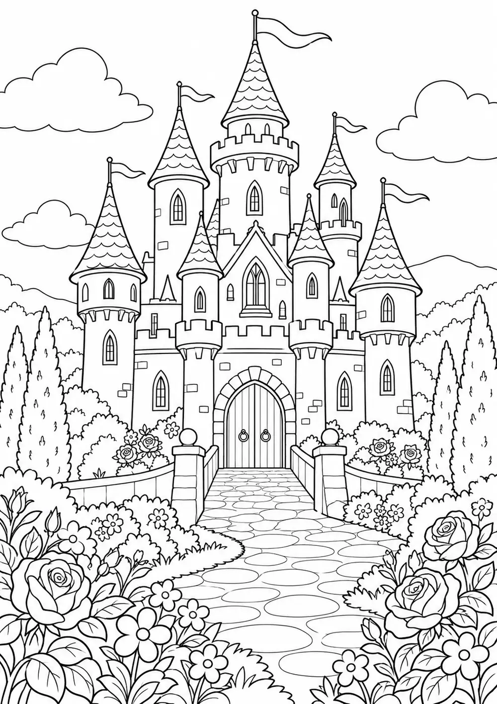 Château de princesse fleuri