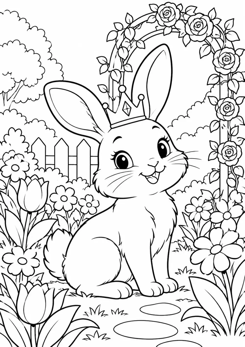 Lapin dans le jardin enchanté