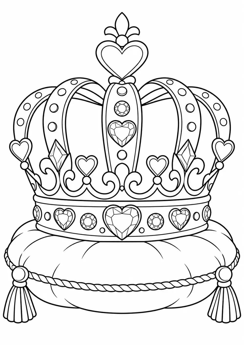 Couronne royale aux cœurs