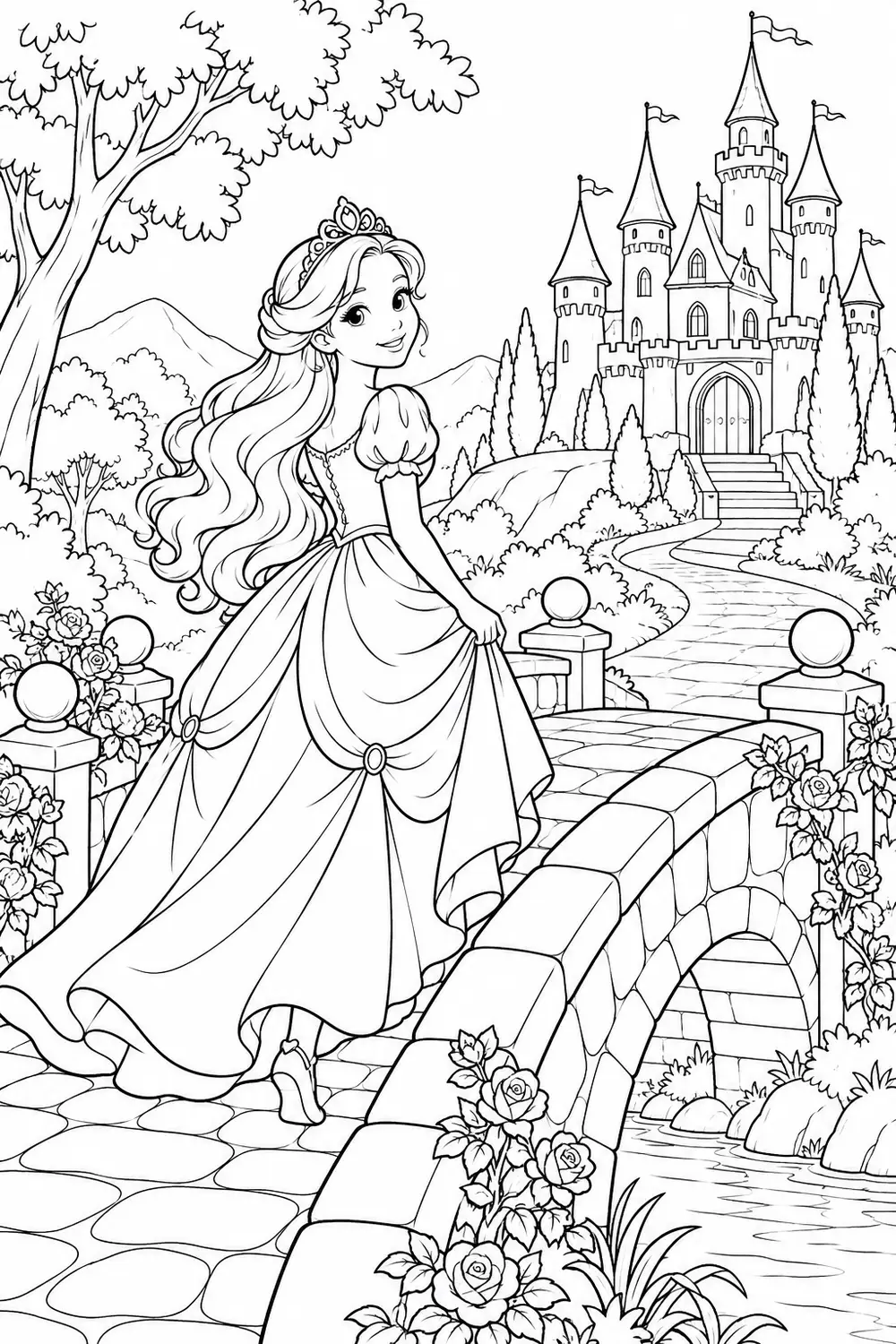 Princesse traverse le pont du château