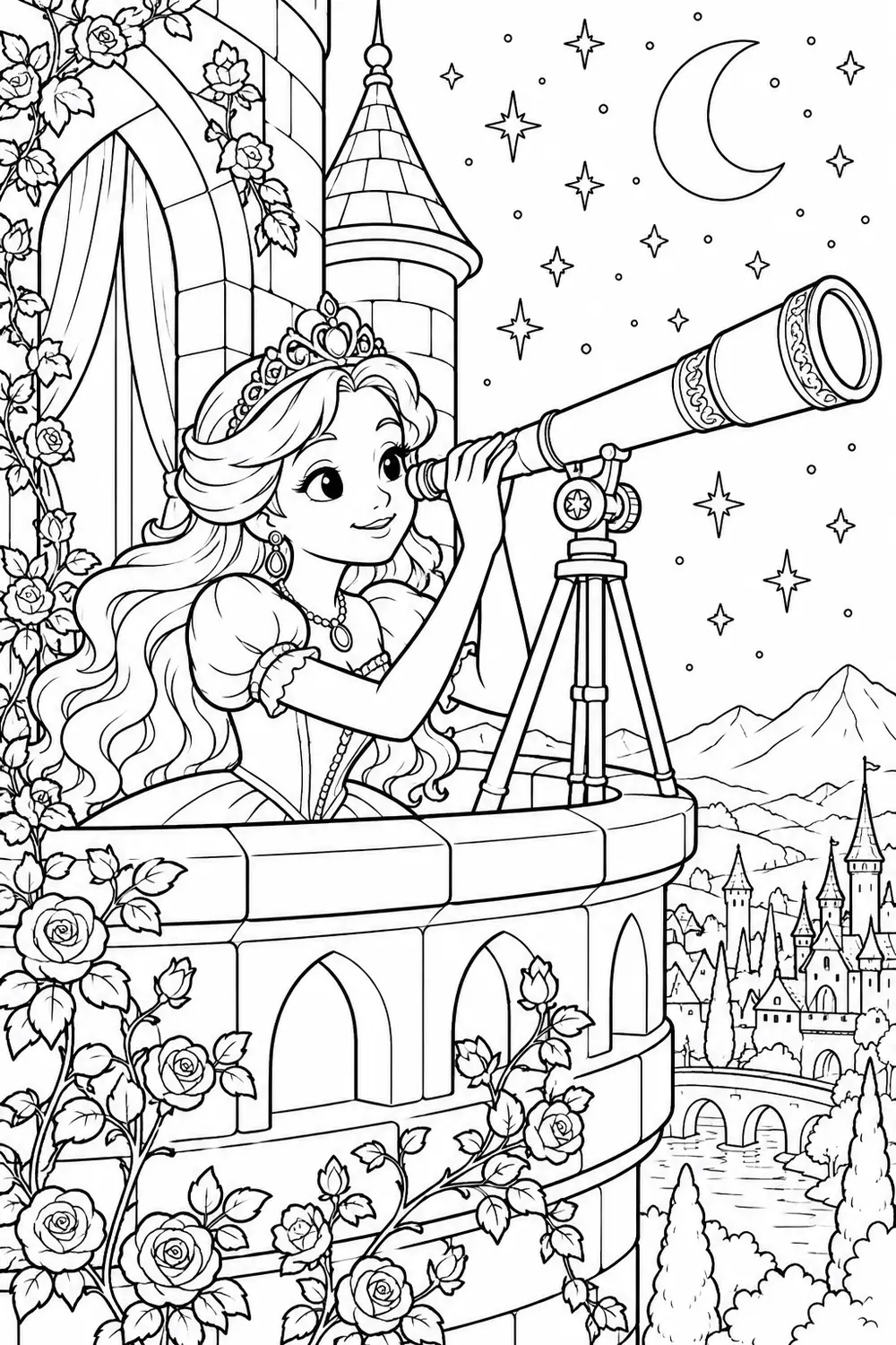 Princesse observe les étoiles