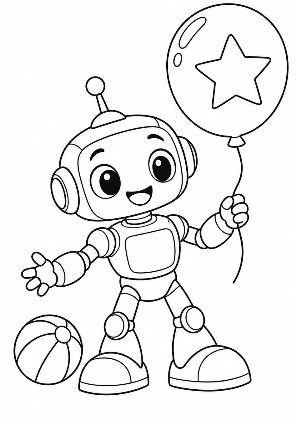 Le robot et son ballon