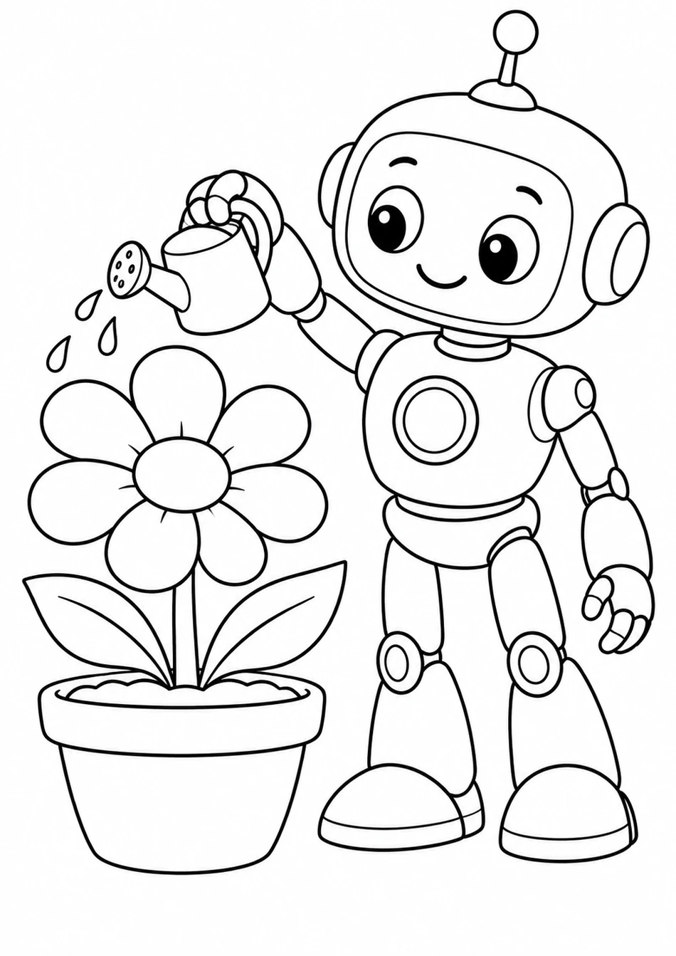 Le robot et sa fleur